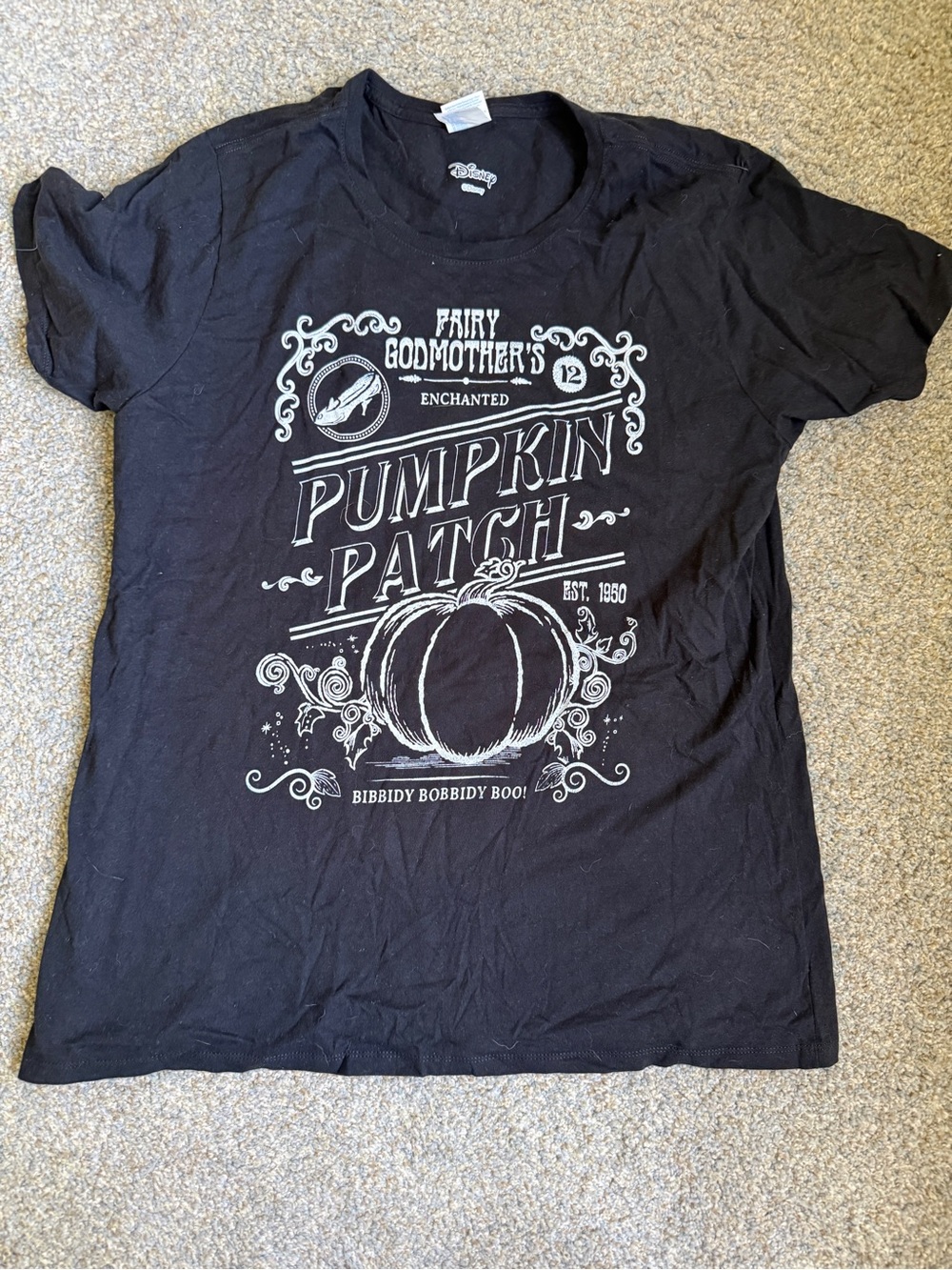 Disney Fairy Godmother's Enchanted Pumpkin Patch Black T-Shirt adult XL